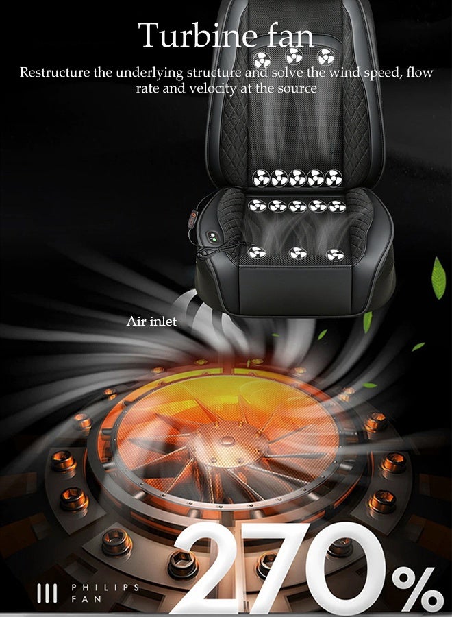 DUNISO Cooling Car Seat Cover,12V Circulation Ventilation Cooling Car Front Seat Cushion, Breathable Car Protection Seat Cushion,With 16 Fan，3 Speed Wind Speed Regulation，Wear Resistant And Anti Slip, Suitable for All Seasons Suitable For Most Car Seats  - Image 3