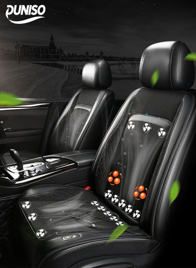 DUNISO Cooling Car Seat Cover,12V Circulation Ventilation Cooling Car Front Seat Cushion, Breathable Car Protection Seat Cushion,With 16 Fan，3 Speed Wind Speed Regulation，Wear Resistant And Anti Slip, Suitable for All Seasons Suitable For Most Car Seats  - Image 1