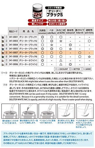 Deleter Manga Ink, Black 5, Sumi Type (India Ink) Black Ink for dip Pen & Brush, Glossy Finish, 30ml/Bottle, 1 Bottle (341-0007) - Image 2