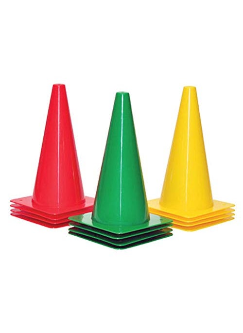 Optimus Optimus 15 Inch Space Marker Cones Set of 12 for Football Cricket Soccer Hockey Field Agility Exercise Sports Training  - Image 3