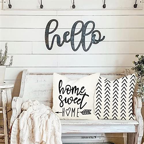 YCOLL Pillow Covers 18x18 Set of 4, Modern Sofa Throw Pillow Cover, Decorative Outdoor Linen Fabric Pillow Case for Couch Bed Car, Cream - Image 2
