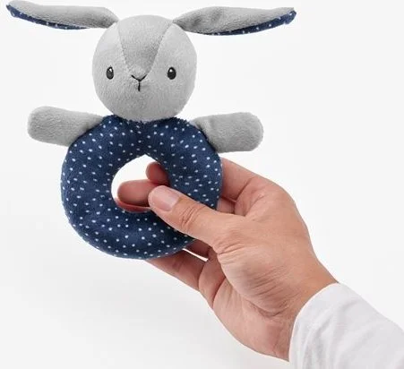 أيكيا Baby Toy Rattle Meridyendukkan 15 cm Plush Rattle Grey-Blue