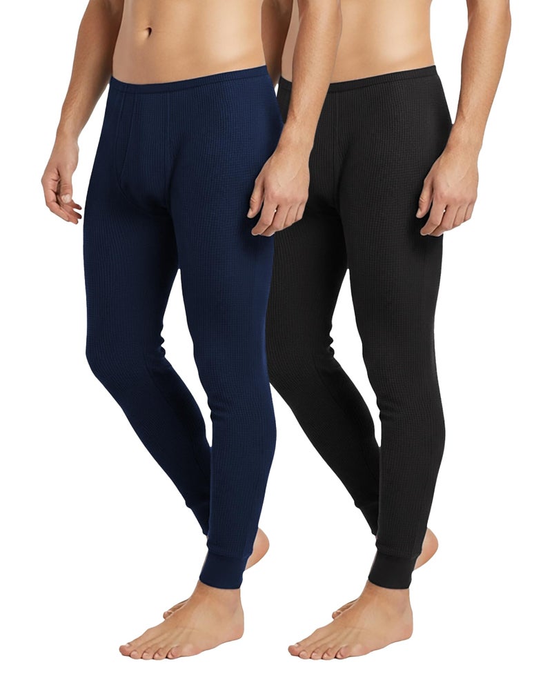Andrew Scott Men's Traditional Waffle Thermal Underwear Bottoms | Cotton Blend Baselayer Thermal Pants | Multi Packs - Image 1