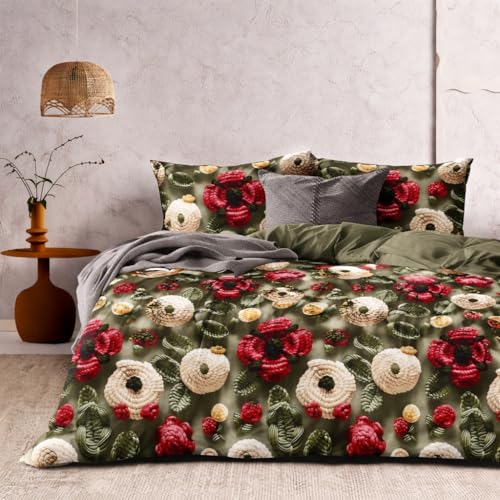 DECOR2ADMIRE 300 TC Premium 7D Print Super King Size Cotton Bedsheet Set with 2 Pillow Covers | Ultra Soft 108” x 108” | Elegant Floral Designs (Rose Meadow) - Image 3
