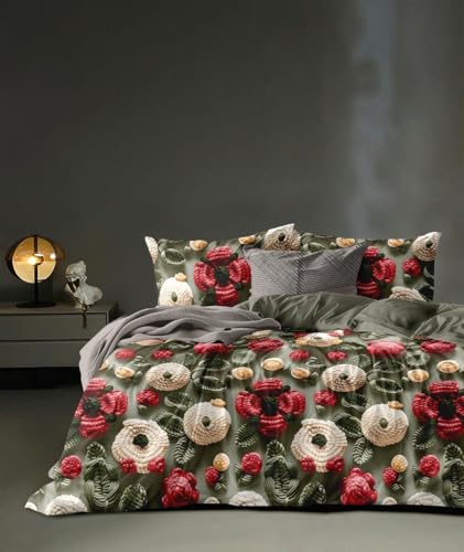 DECOR2ADMIRE 300 TC Premium 7D Print Super King Size Cotton Bedsheet Set with 2 Pillow Covers | Ultra Soft 108” x 108” | Elegant Floral Designs (Rose Meadow) - Image 1