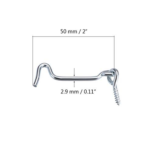 ZXUEZHENG 4Pcs 2 inches Cabin Hook Eye Latch Gate Door Swivel Window Door Hook with Mounting Screws - Image 2