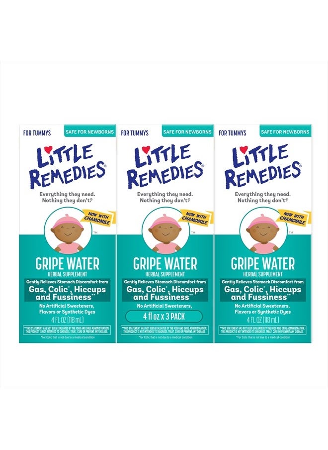 Little Remedies - Gripe Water, Colic & Gas Relief, Safe for Newborns, 4 Fl Oz (Pack of 3) - Image 1
