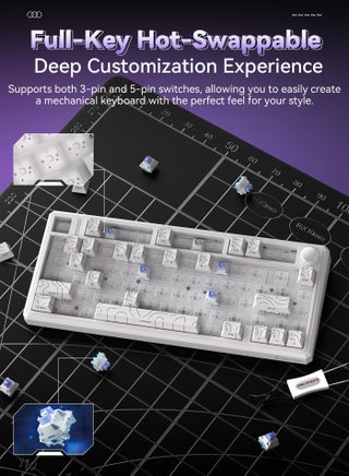 G75 Wireless Mechanical 16.8M RGB Gaming Keyboard with Macro Software, 75% 80 Keys, Gasket Structure, PBT Double-Shot Keycaps, Backlight, 8000mAh Battery, Hot-Swappable Full Keys - view 4