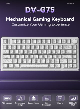 G75 Wireless Mechanical 16.8M RGB Gaming Keyboard with Macro Software, 75% 80 Keys, Gasket Structure, PBT Double-Shot Keycaps, Backlight, 8000mAh Battery, Hot-Swappable Full Keys - view 2