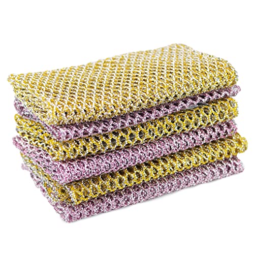 The Crown Choice Heavy Duty Non-Scratch Dish Scrubbers for Cleaning Dishes & Pots (6Pcs) - Replace Kitchen Sponges for Dishwashing with Our Scouring Pads - Try Our Alternative Dish Washing Scrub - Image 1