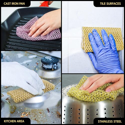 The Crown Choice Heavy Duty Non-Scratch Dish Scrubbers for Cleaning Dishes & Pots (6Pcs) - Replace Kitchen Sponges for Dishwashing with Our Scouring Pads - Try Our Alternative Dish Washing Scrub - Image 4