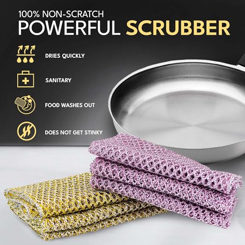 The Crown Choice Heavy Duty Non-Scratch Dish Scrubbers for Cleaning Dishes & Pots (6Pcs) - Replace Kitchen Sponges for Dishwashing with Our Scouring Pads - Try Our Alternative Dish Washing Scrub - Image 3