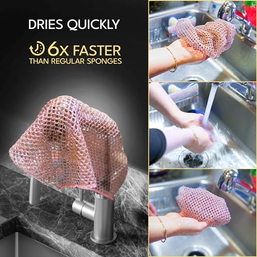 The Crown Choice Heavy Duty Non-Scratch Dish Scrubbers for Cleaning Dishes & Pots (6Pcs) - Replace Kitchen Sponges for Dishwashing with Our Scouring Pads - Try Our Alternative Dish Washing Scrub - Image 5