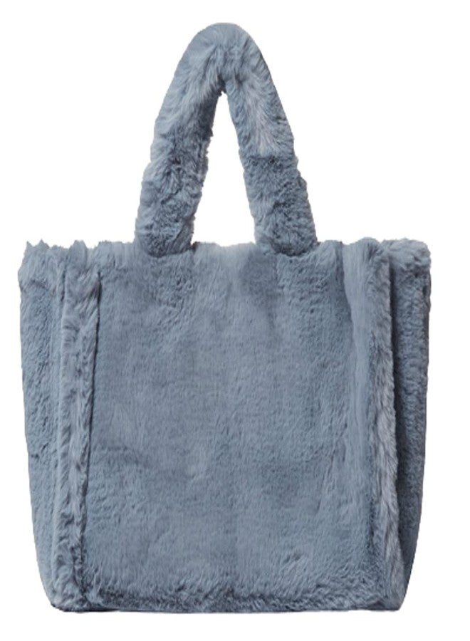 Caistre Women Tote Bag Fluffy Faux Fur Handbags Large Capacity Shopping Shoulder Bag Furry Clutch Handbag - Image 1