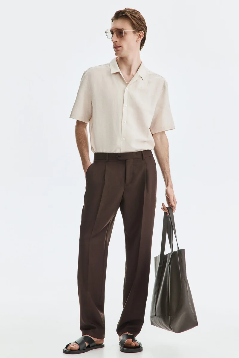 H&M Relaxed Fit Linen-blend resort shirt