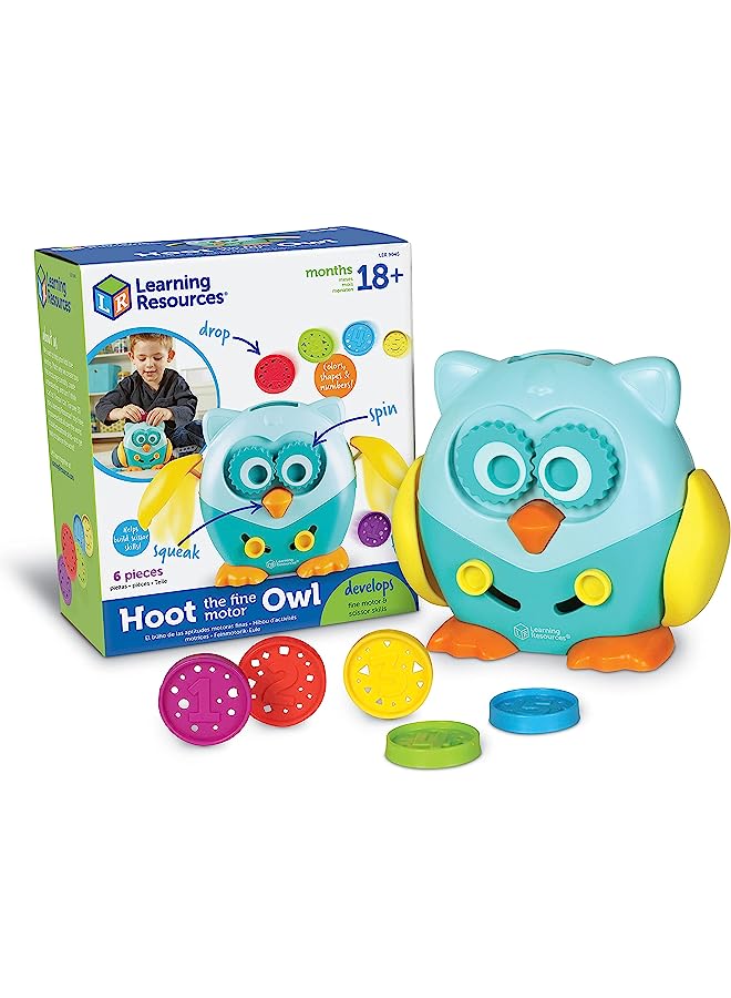 Learning Resources Resources Hoot The Fine Motor Owl, Color, Shapes And Number Development, Scissor Skills, 6 Pieces, Ages 18 Months + - Image 1