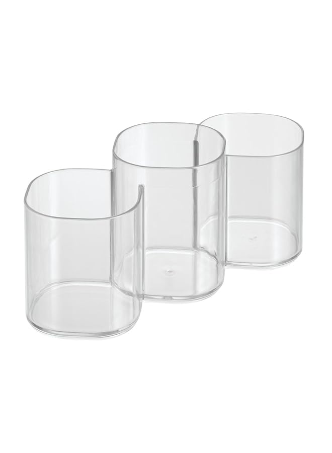 إنترديزاين منظم مستحضرات التجميل Trio Cup Vanity Cabinet من مجموعة Clarity – 8.2” X 3” X 3.75” شفاف - Image 5
