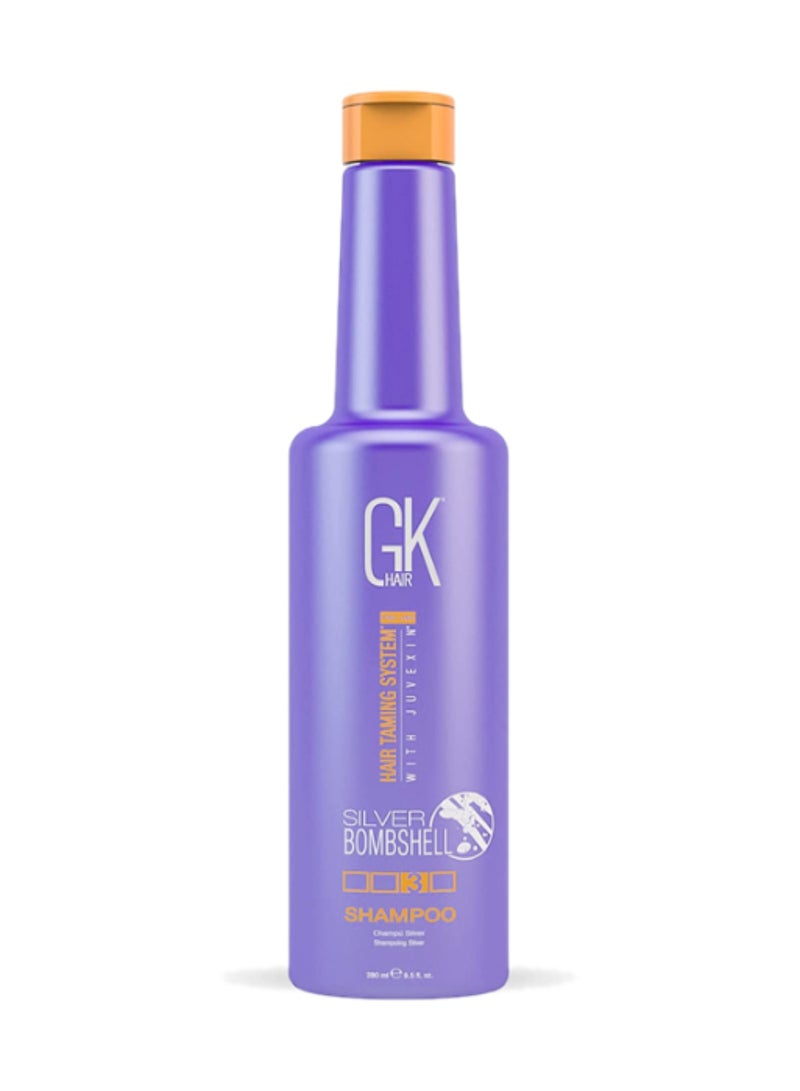 GK Hair Silver Bombshell Purple Shampoo For Blonde Hair Toning Protection Orange Brassy Tones With Natural Oils - Image 1