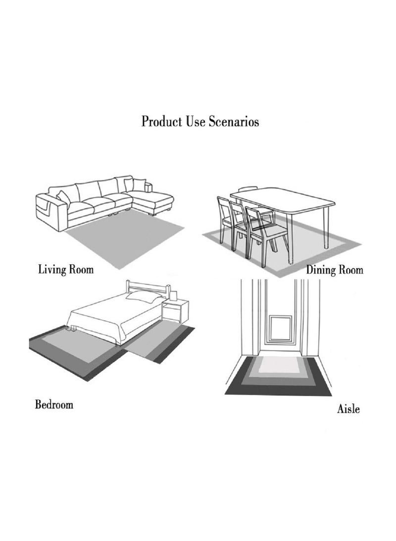 شاربدو سجادة ناعمة داخلية كبيرة الحجم منقوشة الأشعث 150 * 200 سم - Image 5