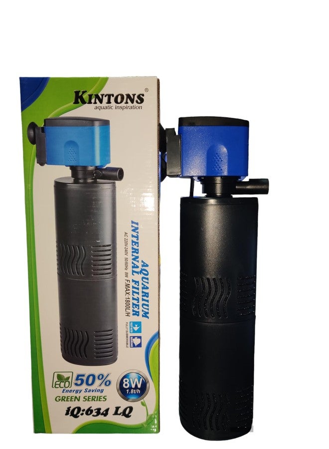 Kintons 50% Energy Saving Aquarium Internal Filter Fully Submersible Filter for Freshwater & Marine Aquarium (IQ-634 LQ(8W - 1800L/H)) - Image 1