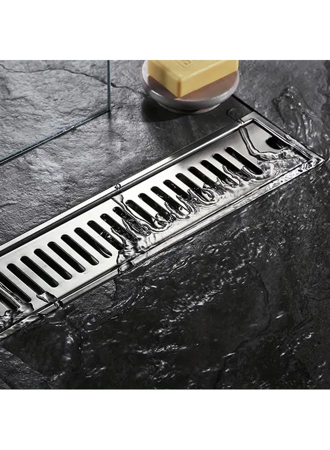 Stainless Steel Rectangular Shower Drain 11.81inch High Flow Self Sealing Odor Control Bathroom Floor Drain For Home Hotel Use - Image 1