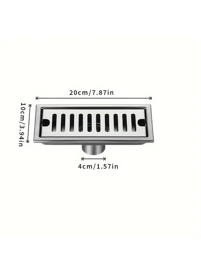 Stainless Steel Rectangular Shower Drain 11.81inch High Flow Self Sealing Odor Control Bathroom Floor Drain For Home Hotel Use - Image 2