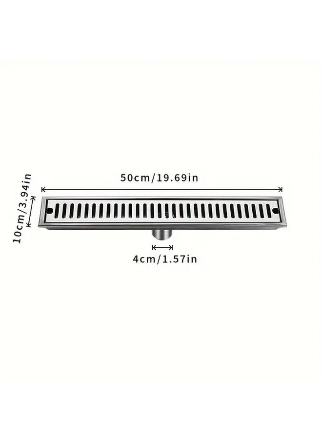 Stainless Steel Rectangular Shower Drain 11.81inch High Flow Self Sealing Odor Control Bathroom Floor Drain For Home Hotel Use - Image 5