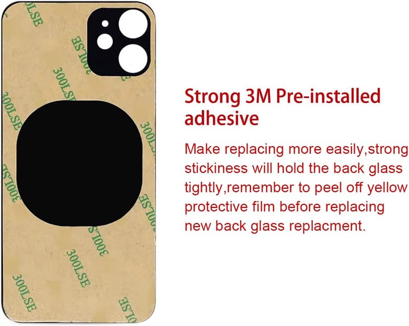 Perzework OEM Rear Back Glass Replacement for iPhone 12 mini 5.4 inches (White) with Reparing Toolkit - Image 3