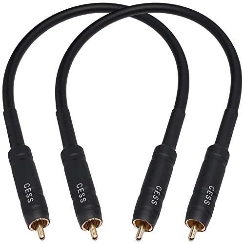 CNCESS CESS-111-6i RCA Preamp Jumpers Male to Male Patch Cable, 2 Pack (6 Inches) - Image 1