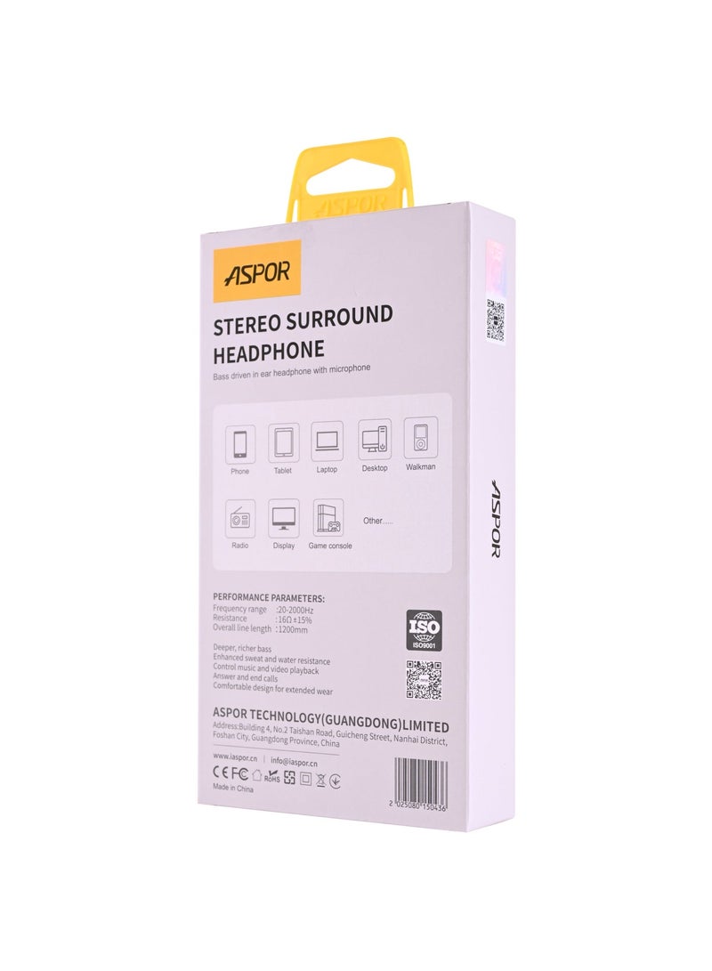 أسبور سماعةASPOR A221 السلكية بصوت HiFi ومنفذ Type-C - Image 4