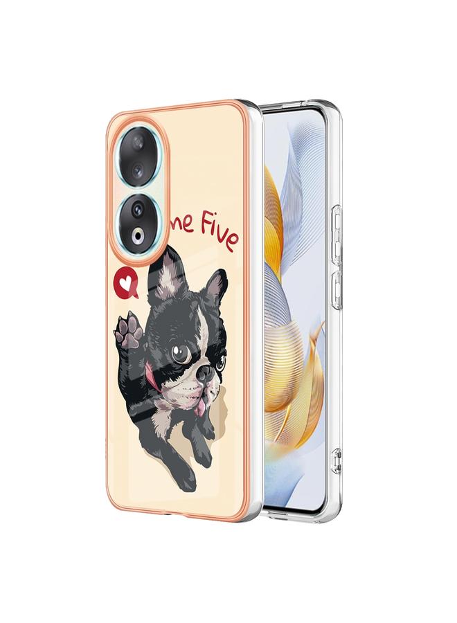 S-TOP Case For Honor 90 5G Electroplating Marble Dual-side IMD Phone Case - Image 1