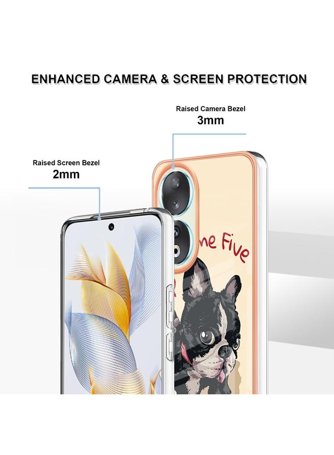 S-TOP Case For Honor 90 5G Electroplating Marble Dual-side IMD Phone Case - Image 5