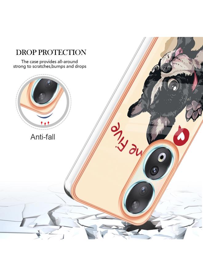 S-TOP Case For Honor 90 5G Electroplating Marble Dual-side IMD Phone Case - Image 4