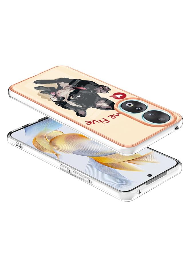 S-TOP Case For Honor 90 5G Electroplating Marble Dual-side IMD Phone Case - Image 3