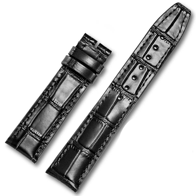 Bluejw Leather Watch Band Replacement for IWC Big Pilot and Portofino – Classic Alligator Texture Genuine Leather Strap - Image 1