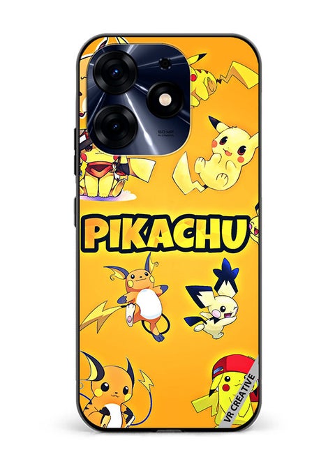 Protective Case Cover For Tecno Spark 10 Pro Pikachu Surfing Design Multicolour