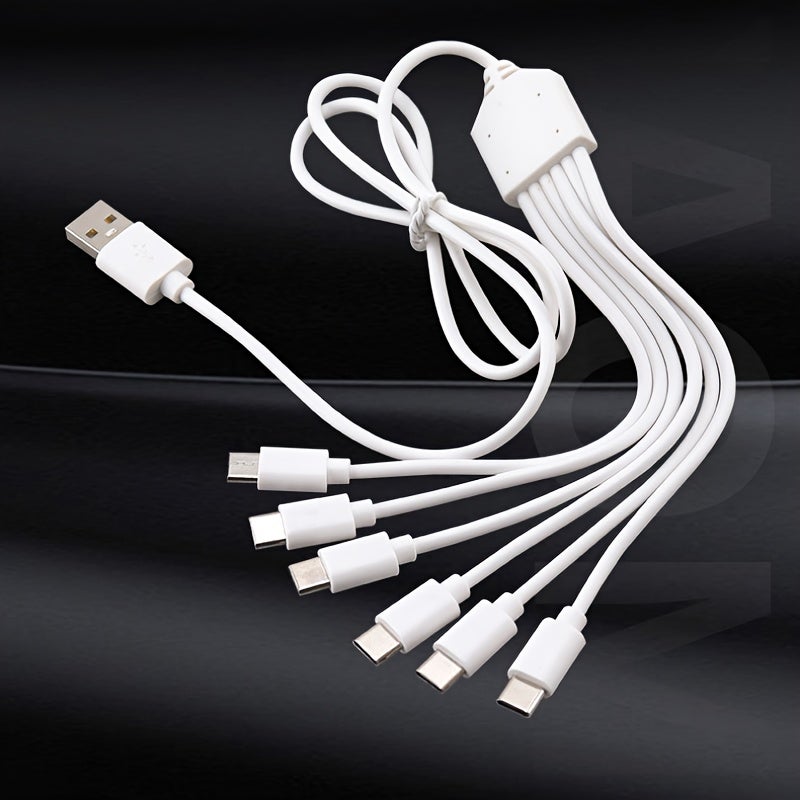 6-In-1 USB to Type-C Multi Charging Cable with 6 Ports for USB C Splitter, 5V 2A - Image 1