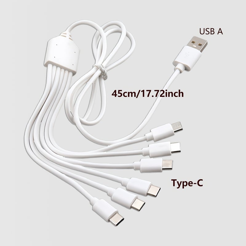6-In-1 USB to Type-C Multi Charging Cable with 6 Ports for USB C Splitter, 5V 2A - Image 3