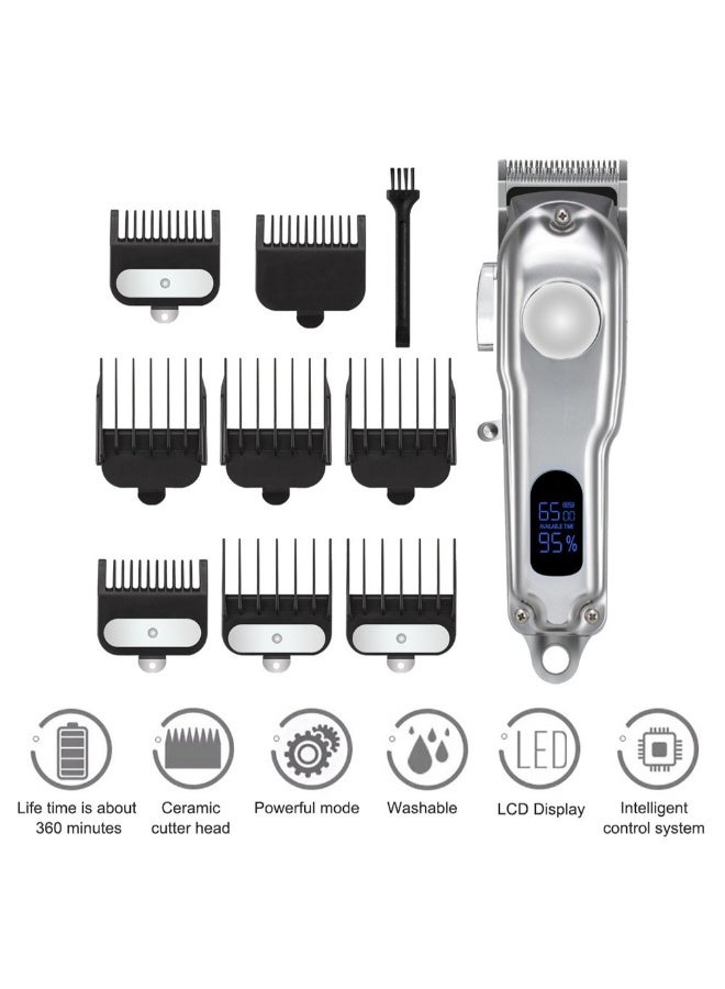 NIBEMINENT Rechargeable Electric Hair Trimmer Grey/Black 20cm - Image 4