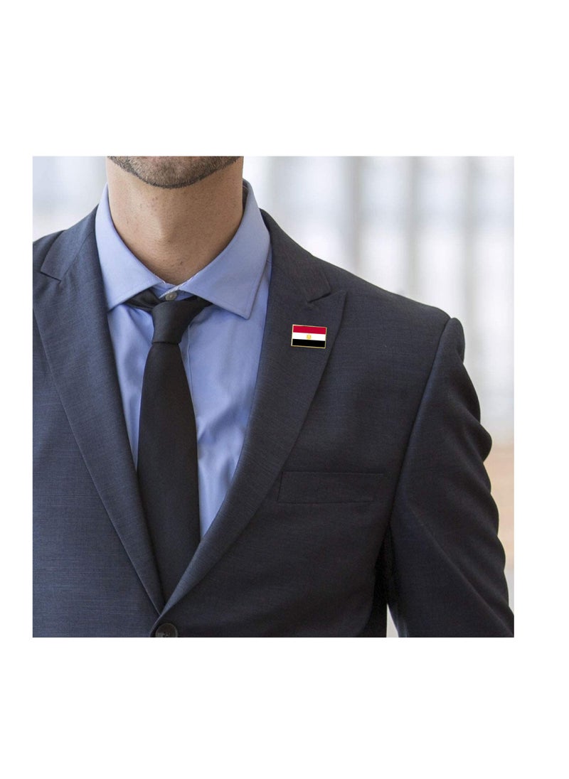 PRINTSHOP4ME - Egypt National Flag Lapel Pins and Brooch Badge to show your patriotism for Egypt (Square Badge) - Image 1