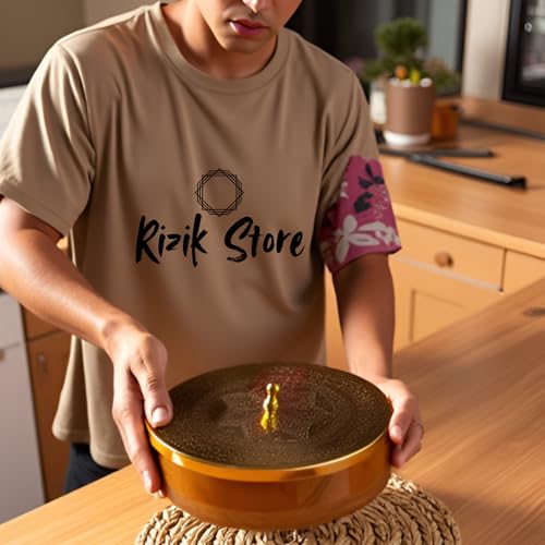 RIZIK STORE® Wooden Spice Box for Kitchen with Spoon – Acacia Wood Masala Dabba, 7 Detachable 120ml Containers | Masala Box, Spice Storage Organizer | Masala Dani Gift Set (Natural Brown & Gold) - Image 4