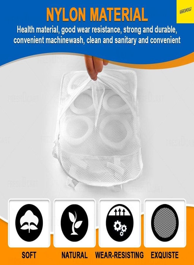karomouj Polyester Kma347 Portable Laundry Washing Bags With Premium Rust Free Zipper, Storage Bag, Store Dirty Clothes, Washing Bags, For Blouse, Shoes, Hosiery (38 Lx 30Wx 12.5H) (White, Pack Of 1) - Image 3