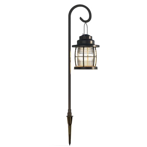 GOODSMANN Landscape Lighting Low Voltage Outdoor 1PK Hanging Path Light 1.1W LED 32 Lumen 2900K Warm White Metal Dual Use Shepherd Hook Pathway Lights Wired 12V AC Sidewalk Light with Cable Connector - Image 1