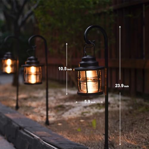 GOODSMANN Landscape Lighting Low Voltage Outdoor 1PK Hanging Path Light 1.1W LED 32 Lumen 2900K Warm White Metal Dual Use Shepherd Hook Pathway Lights Wired 12V AC Sidewalk Light with Cable Connector - Image 4