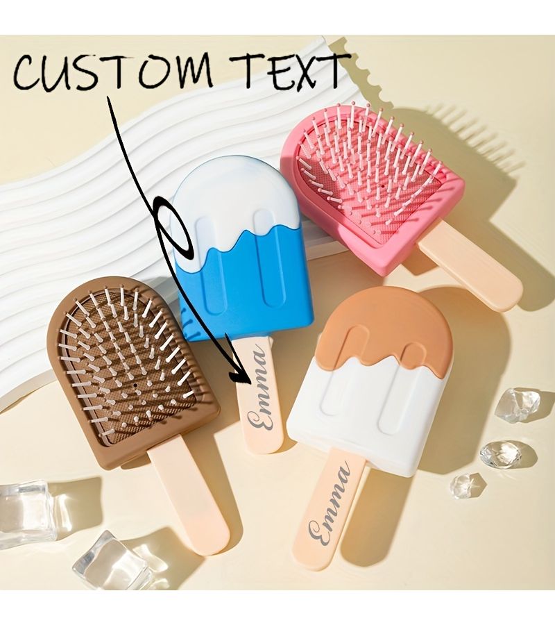 1 Piece Personalized Air Cushion Comb Color A High End For Curly And Straight Hair Tangle Free Excellent Combing Effect Multiple Colors Customizable Text Nylon Bristles Abs Plastic Handle - Image 2
