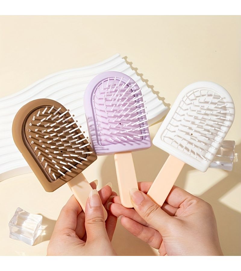 1 Piece Personalized Air Cushion Comb Color A High End For Curly And Straight Hair Tangle Free Excellent Combing Effect Multiple Colors Customizable Text Nylon Bristles Abs Plastic Handle - Image 3