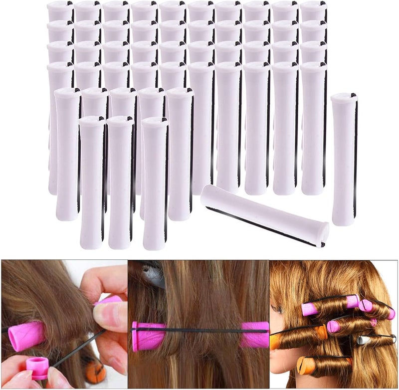 klarako Cold Wave Perm Rods Curling Hair Long Short Hair Small Medium Large Size Heatless tural Rollers Women 1Pack Styling Hairdressing Tools - 50Pcs 1.6cm - Image 4