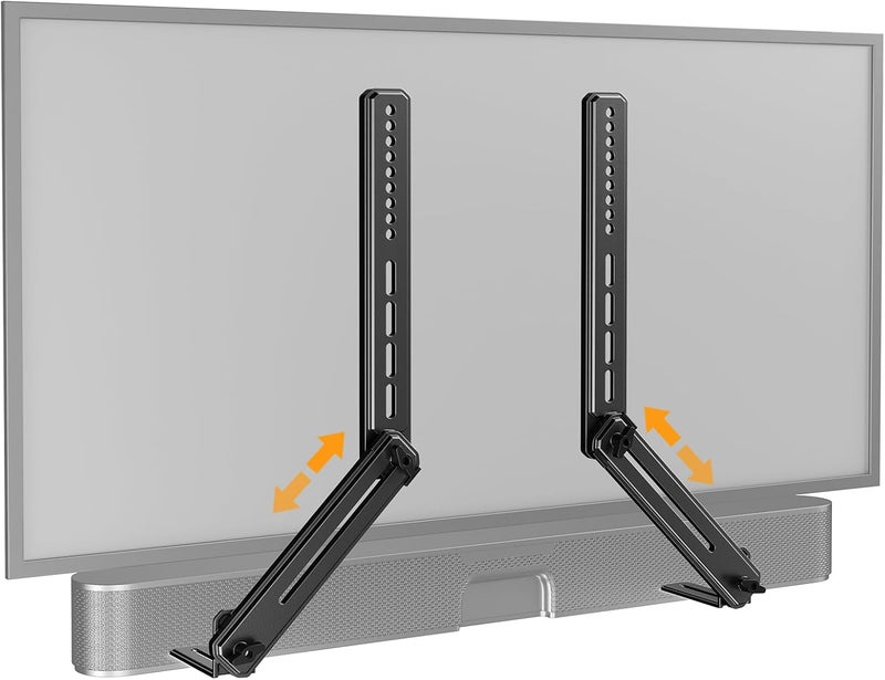 Perlegear Soundbar Mount with Adjustable Height, Soundbar Mounting Bracket Under or Above TV up to 15 lbs Soundbar with Detachable Long Extension Plates, Sound bar Mount Fit Max VESA 600x400mm PGSM04B - Image 1