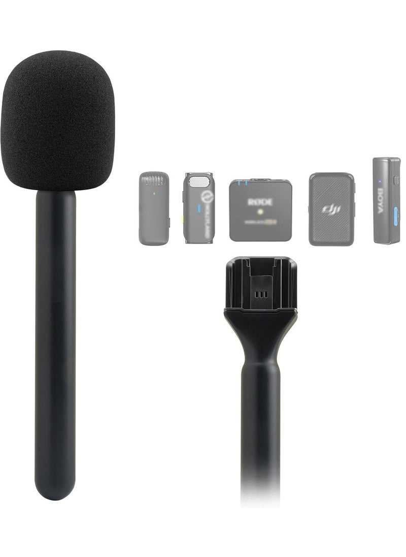 TIGER Handheld Mic Adapter Stand for Multiple Branded Wireless Transmitters – Interview Go Handle Stick with Cold Shoe Mount for Secure Mic Holding & Easy Setup – Ideal for Interviews, Filming & Live Events  - Image 5