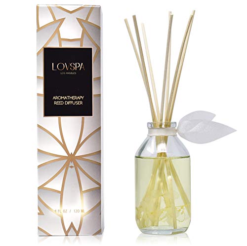 LOVSPA Reed Diffuser Set, Amber Romance Scented Oil Diffuser with Sticks, Home Fragrance Accessories for Bathroom Shelf Decor, Aroma Diffusers for Home or Office Fall Decor, USA Made - Image 3